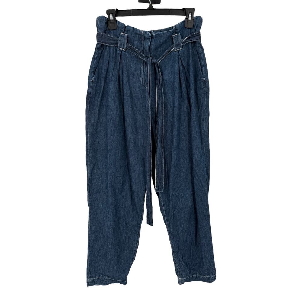 L'AGENCE pants Violette Cotton Paperbag blue size 28 - Picture 2 of 8
